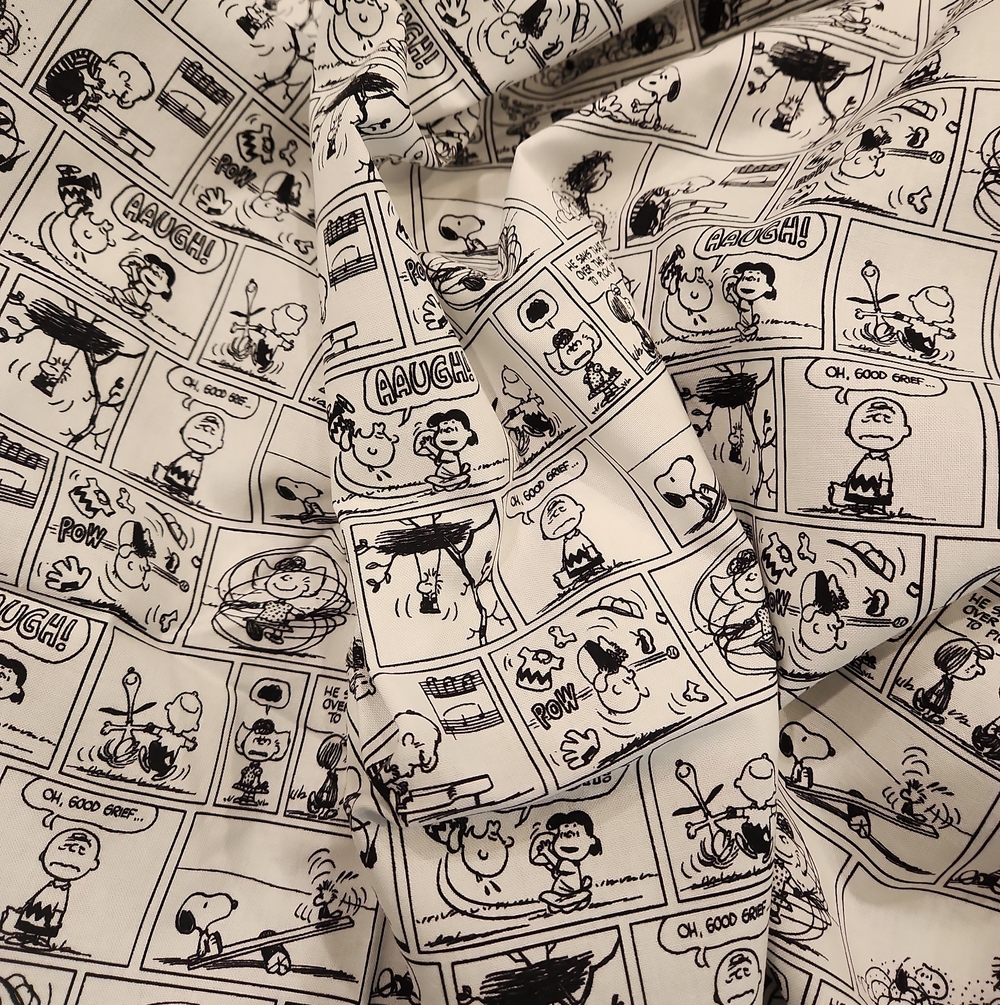 Fabric Peanuts Snoopy Black & White